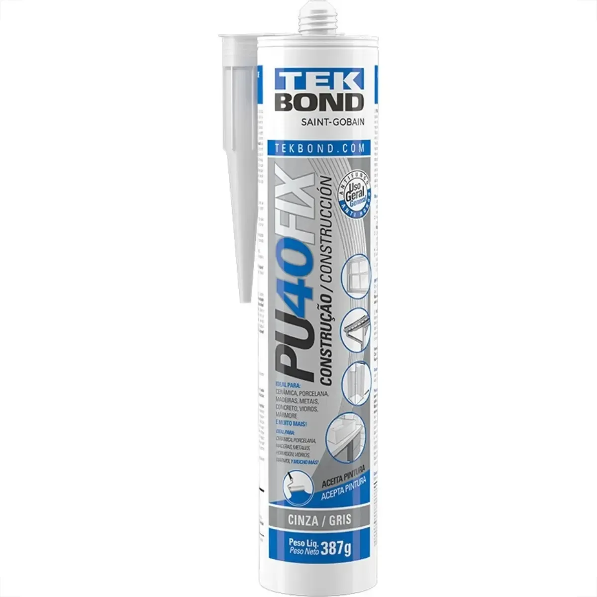 Cola Pu40fix Tekbond Cinza 387g/280ml