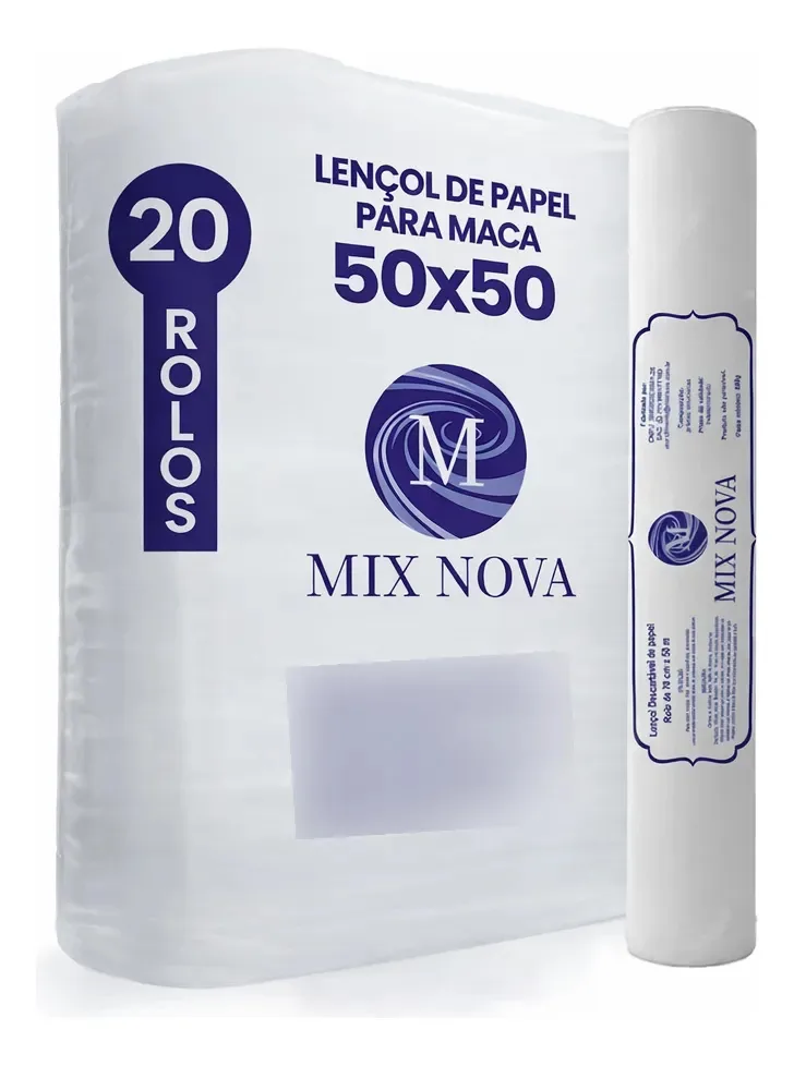 Lençol Descartavel Papel Hospitalar Maca 70x50 20 Rolos