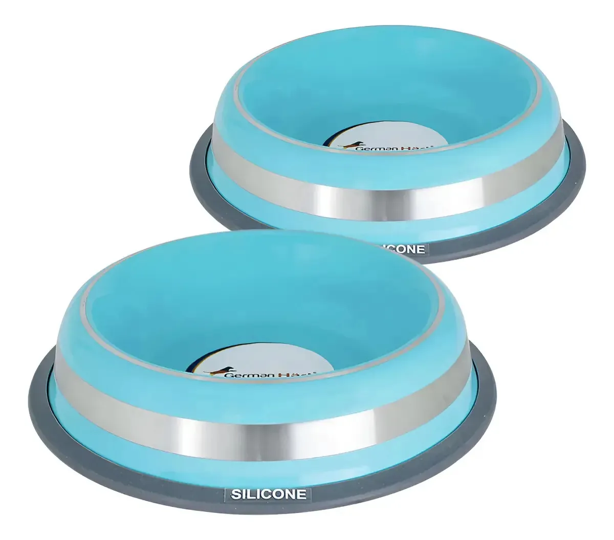 Kit 2 Comedouros Inox Prestige Azul 450ml - Antiderrapante