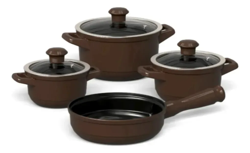 Jogo De Panelas Duo 4 Pcs - Chocolate