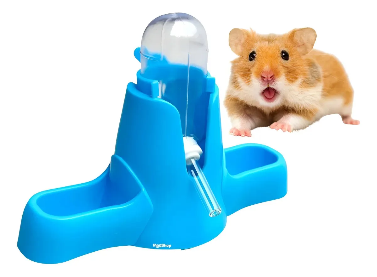 Bebedouro Para Hamster Porquinho Da India Roedores Azul-celeste
