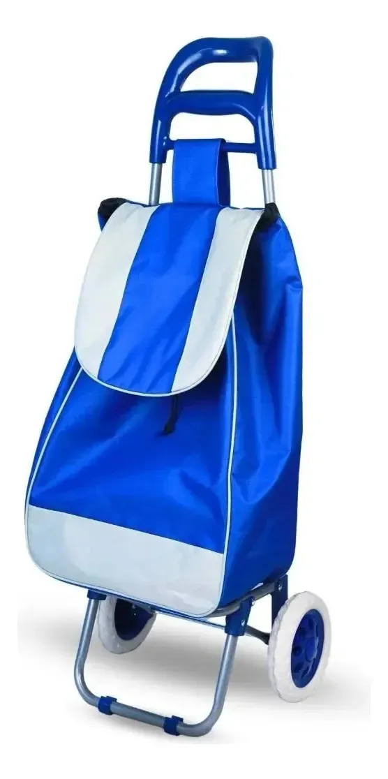 Carrinho De Feira Dobrável Wing Impermeável 30kg Azul