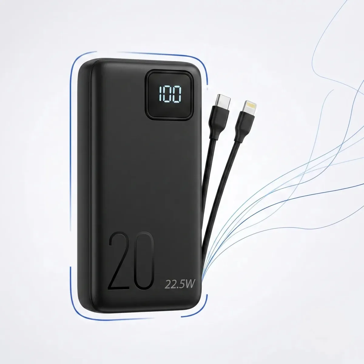 Carregador 20000mah Power Bank Com Display Digital Android iOS