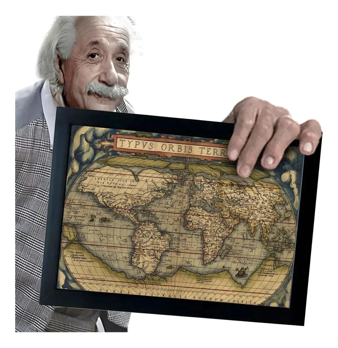 Quadro E Moldura Mapas Antigos Mapa Mundi Antigo 30x21cm Cor Mapa Mundi Antigo 02 Armação Mais Imagens na opção "COR"