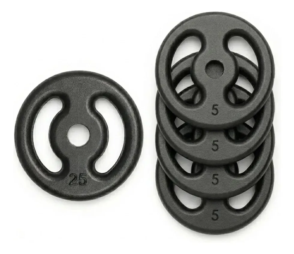 Kit Anilhas 25kg + 4x5kg Pintadas Peso Academia Musculação Profissional Treino Intensivo Fitness Gym Alta Resistência Durabilidade Superior