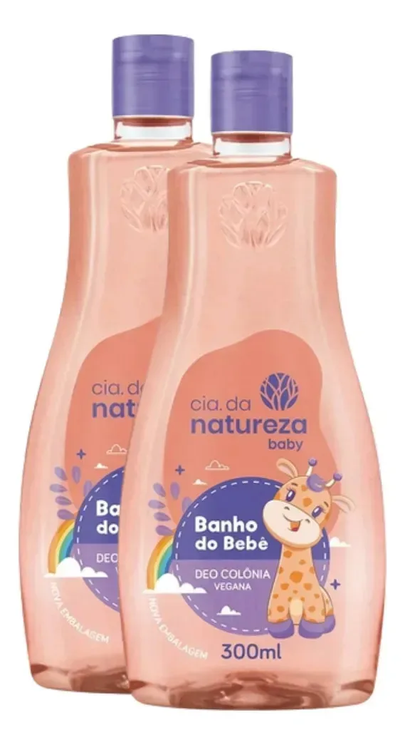Kit C/2 Cia Da Natureza Baby Deo Colônia Banho Do Bebê 300ml