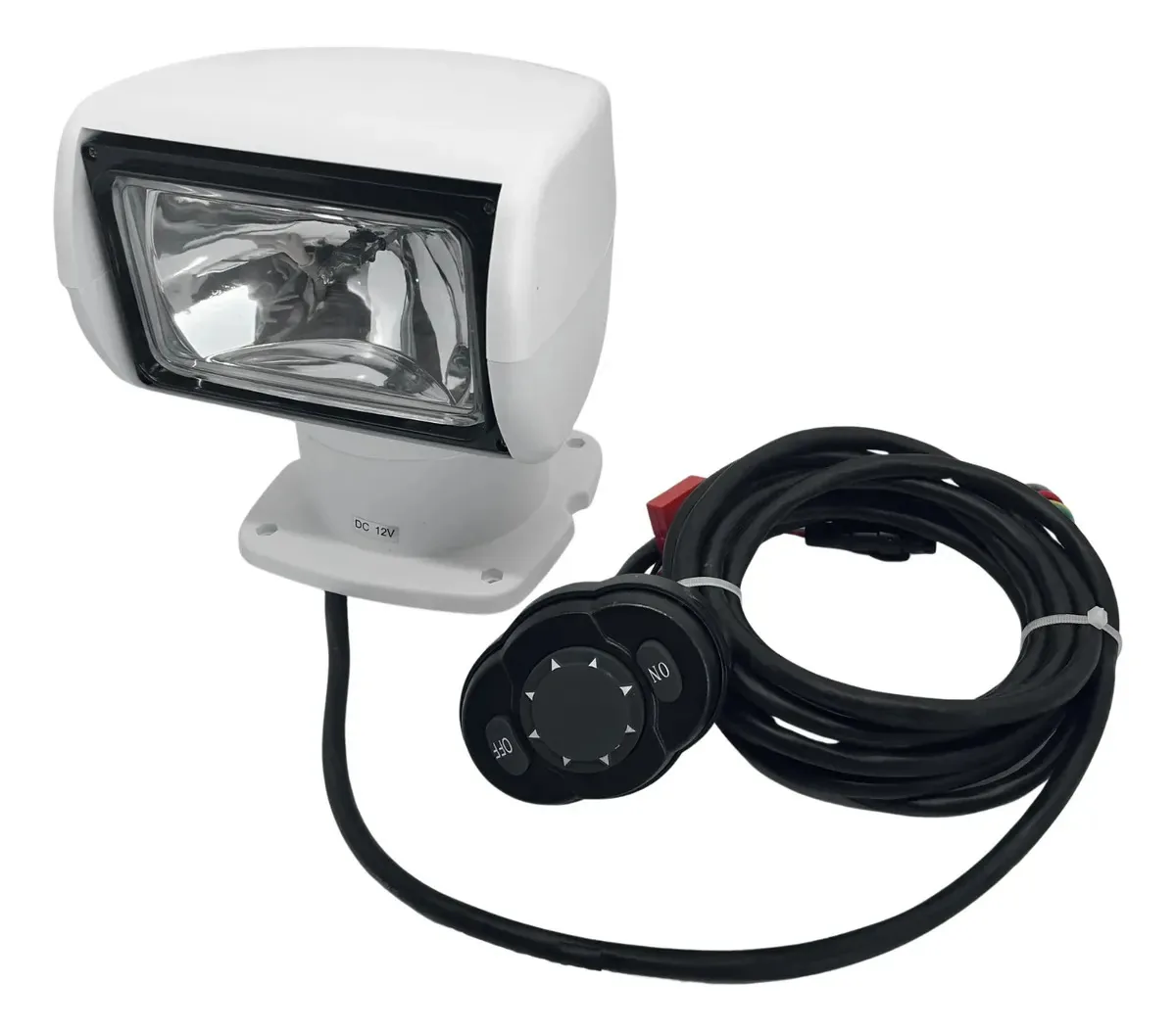 Farol De Busca Náutico Direcional C/ Controle 12v Barcos Branco
