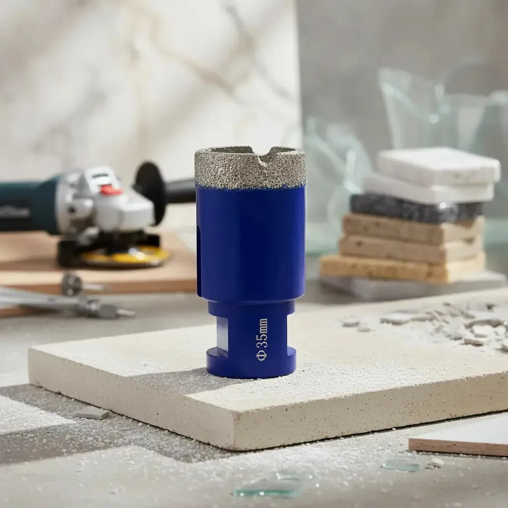 Broca Diamantada 35mm Rosca M14 Esmerilhadeira Porcelanato