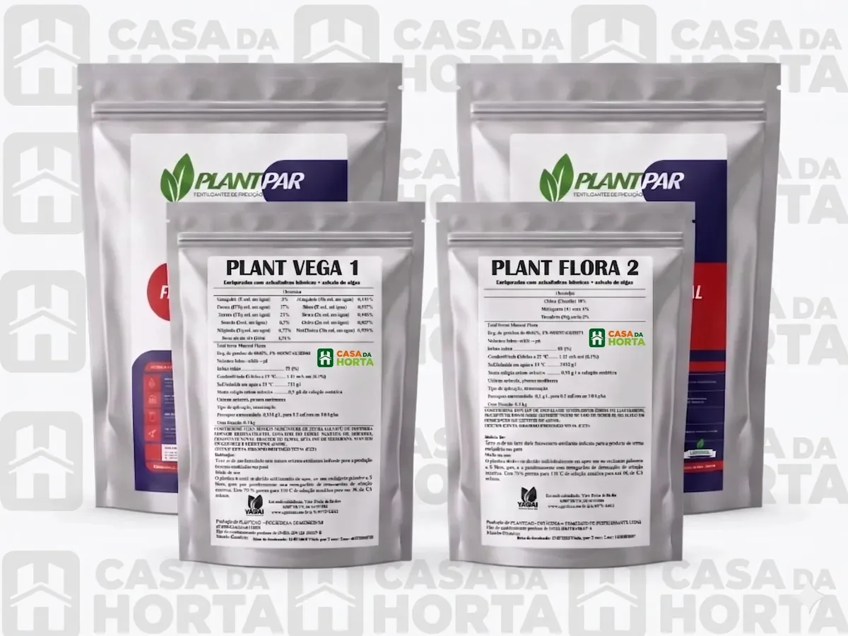 Combo - Plant Vega + Plant Flora - 2 Kg - Nutrientes Adubo Para Hidroponia De Ervas Medicinais - Cidreira Cannabis Camomila Guaco