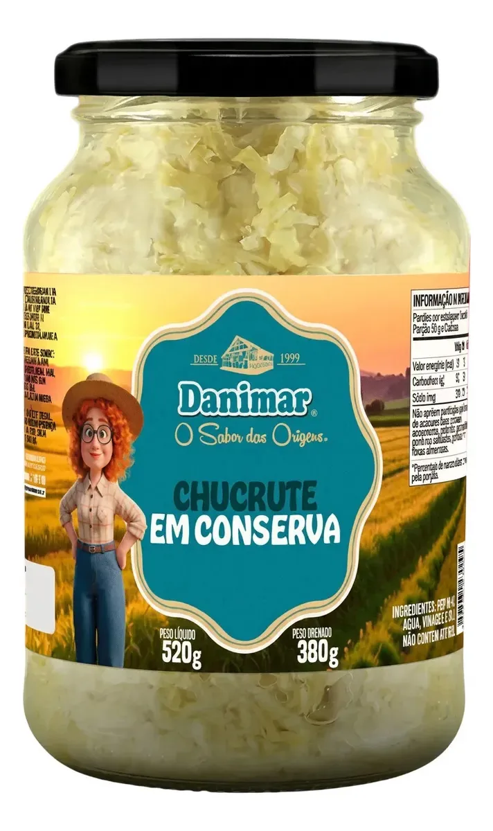 Chucrute Sauerkraut Receita Alemã Danimar 380g