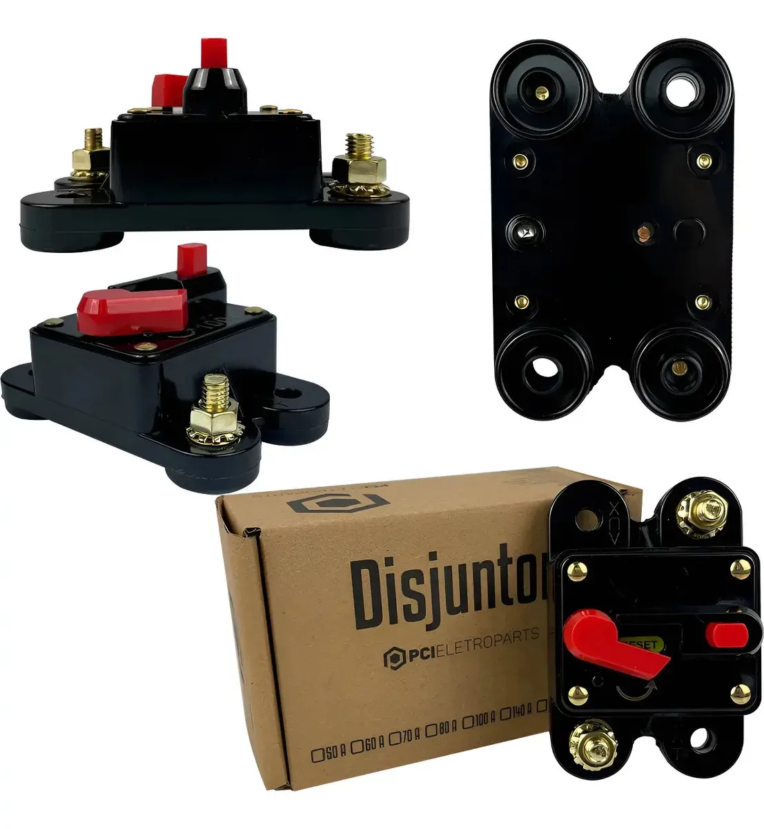 Disjuntor Som Automotivo Carro Chave Geral Com Reset 140a