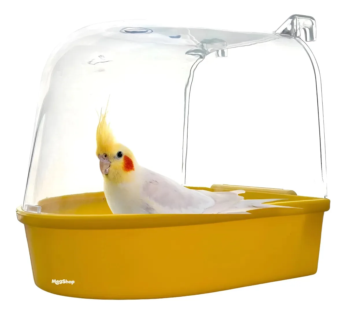 Banheira Externa Para Passaros Italiana Para Aves Calopsitas Amarelo