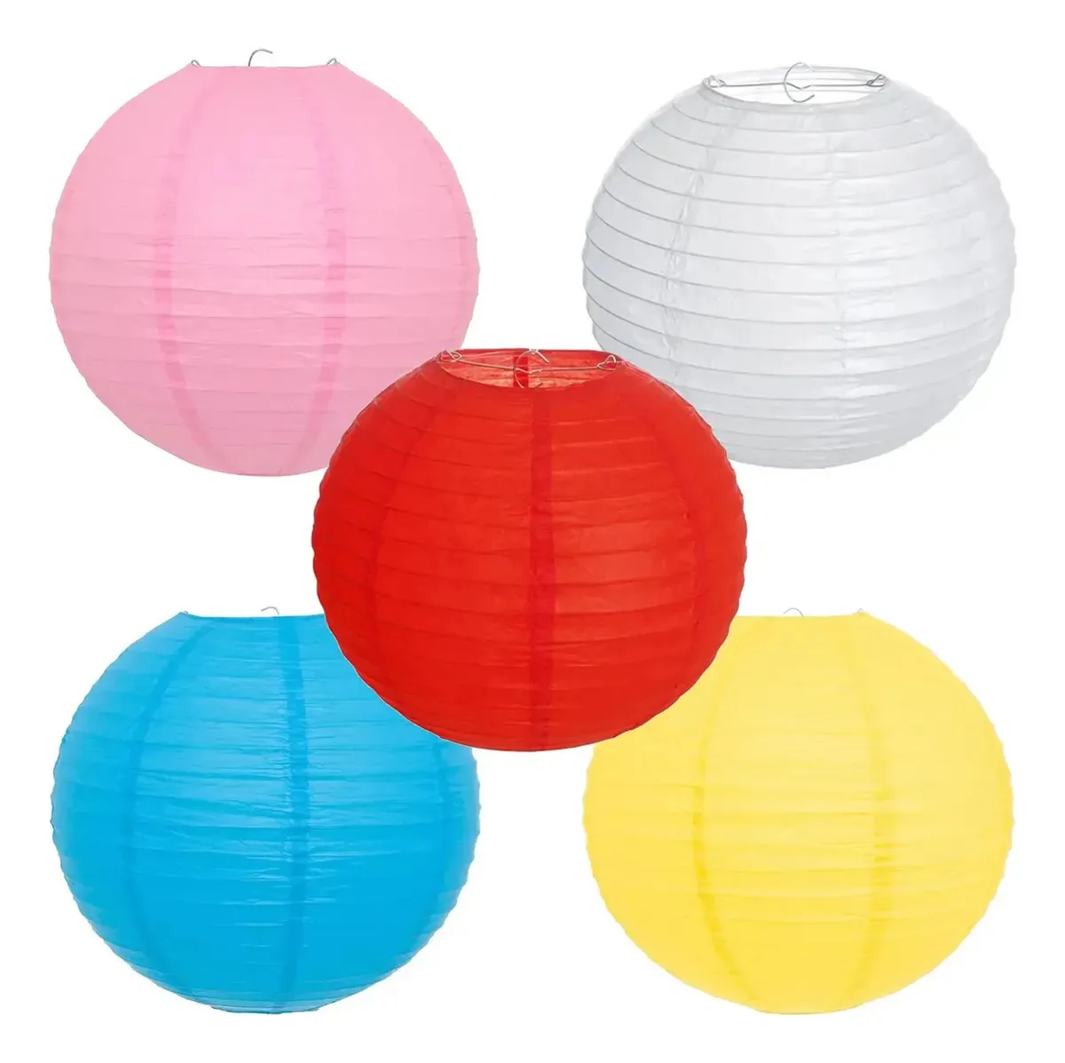 5 Luminarias De 30 Cm Lanterna Oriental Luminaria Chinesa Cor Cores Variadas Liso
