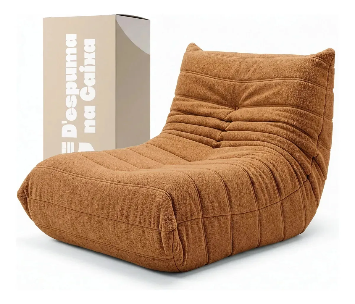 Poltrona Vintage Sofá Dallas Na caixa Espuma Premium Togo Boucle Terracota Espuma DTech Sala Escritório Confortável