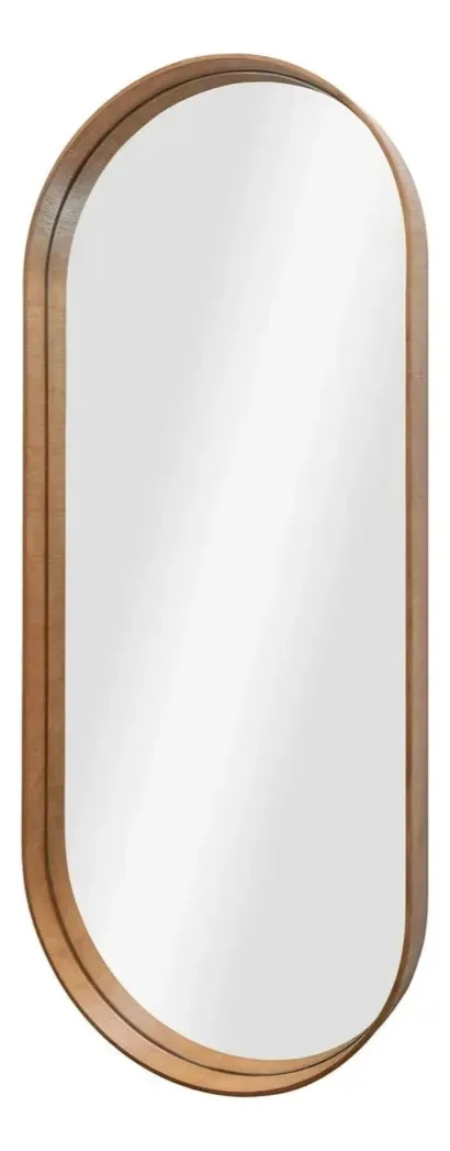 Espelho Oval 160x50 Moldura Madeira Natural Cinamomo Madeira Cinamomo/sumauma