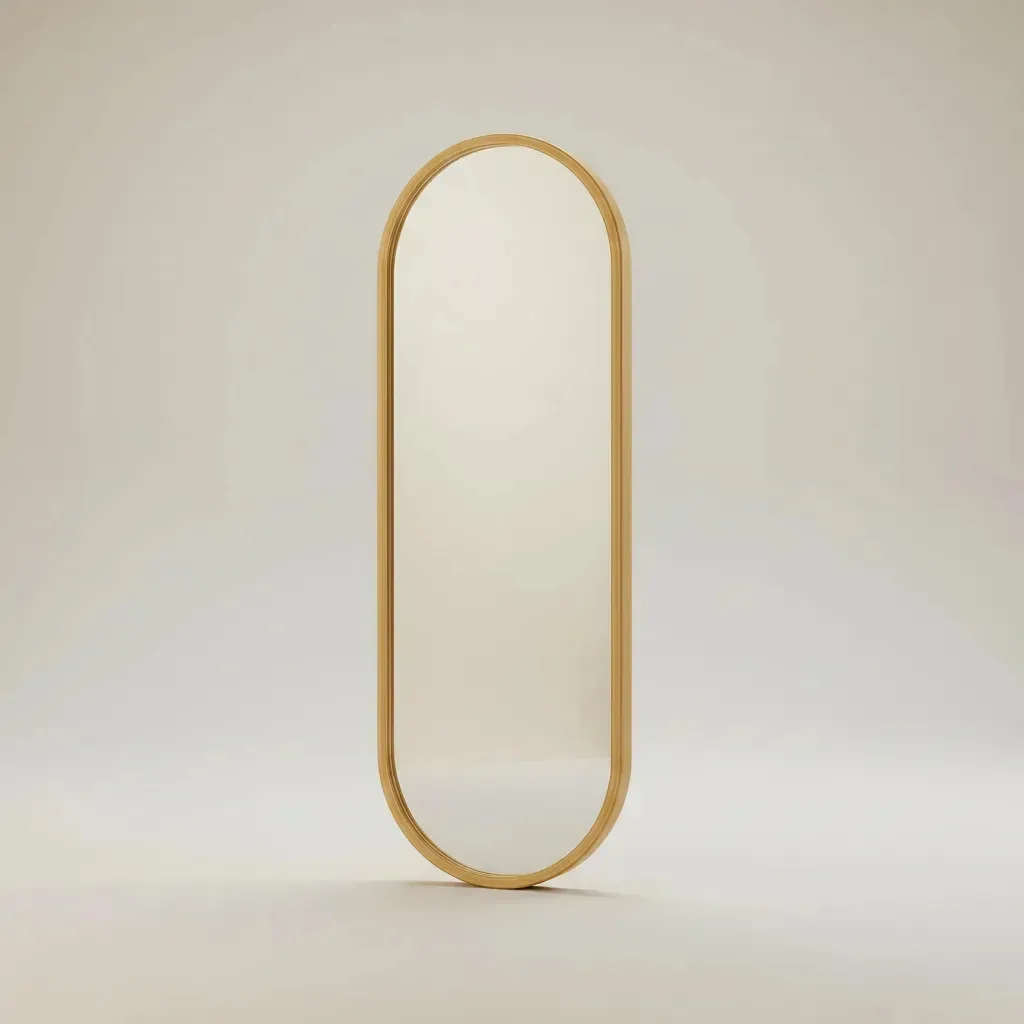 Espelho Oval 170x50 4mm Moldura Madeira Cinamomo Madeira/cinamomo