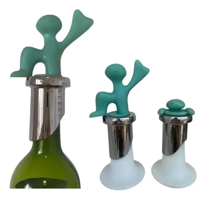 Conjunto De 2 Tampas Rolha Vinho Champagne Verde Bugatti
