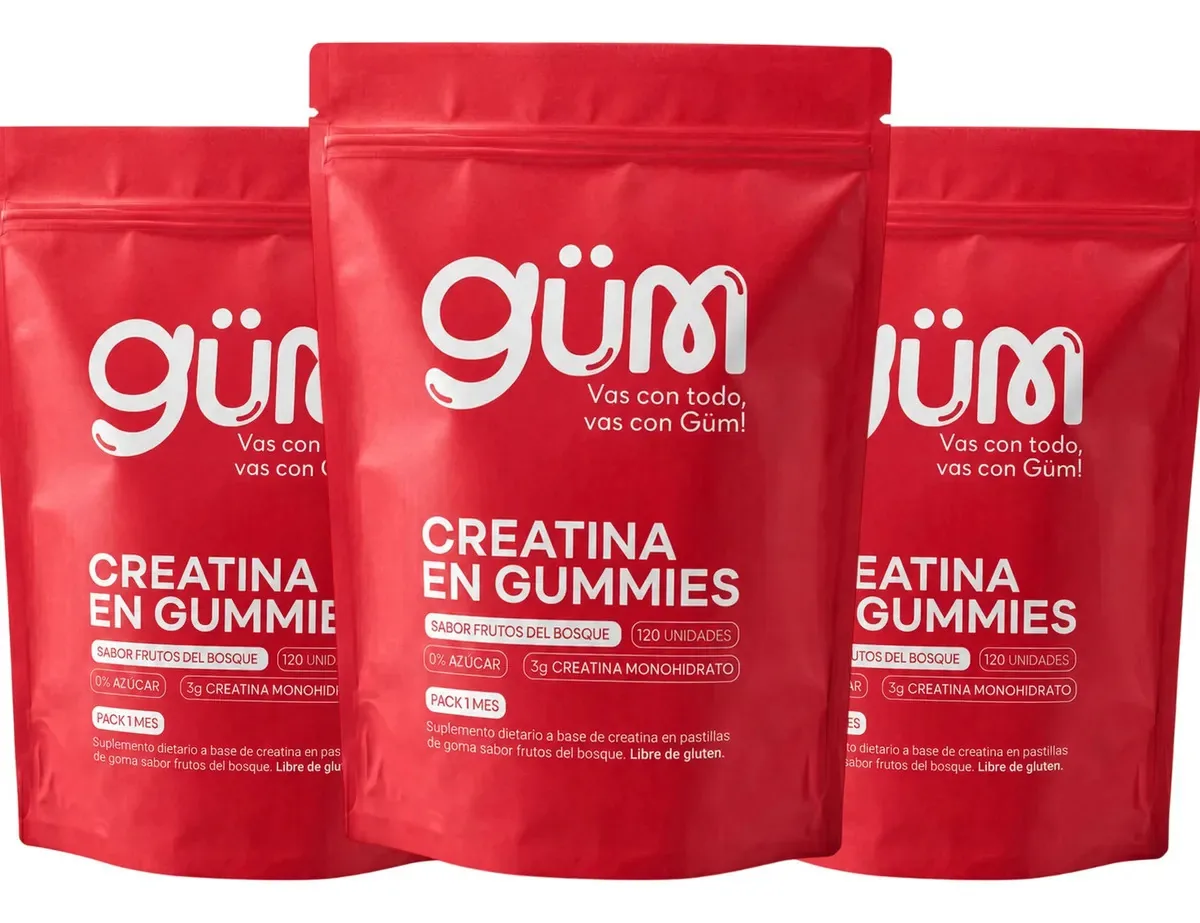 Creatina Monohidrato En Gomitas Frutos Rojos 3 Meses - Güm Frutos Rojos