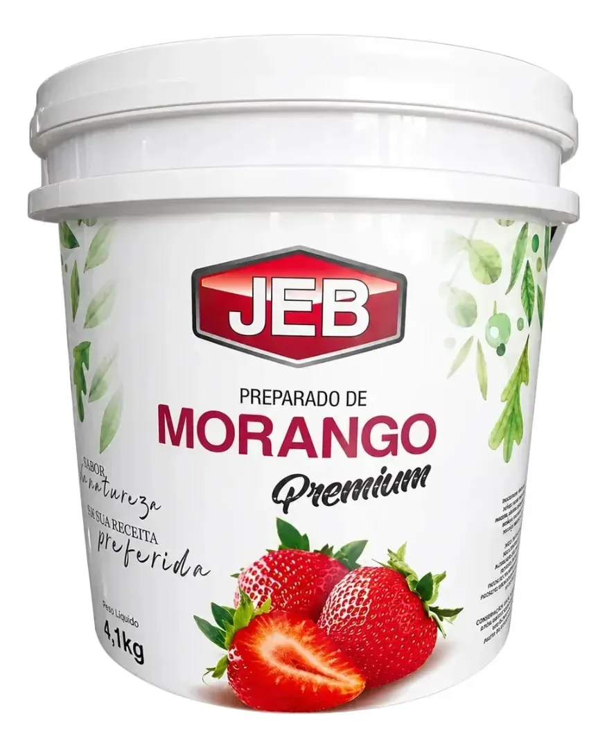 Polpa De Morango Preparado Para Recheio E Mescla Jeb 4,1kg