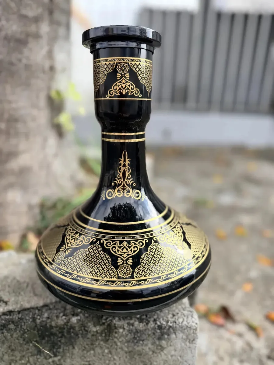 Vaso Para Narguilé 30 Cm Detalhe Dourado