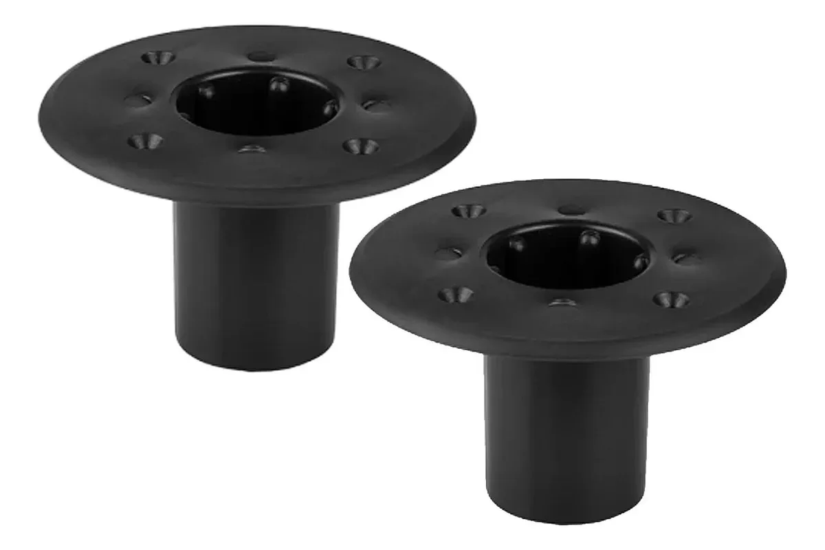 2 Suporte Copo Chapeu Para Pedestal De Caixa De Som Plástico Preto