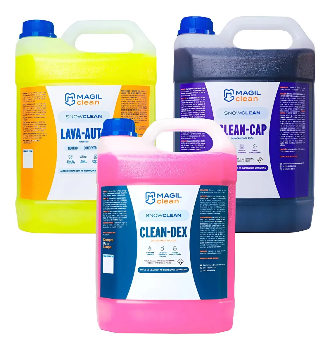 Kit de Limpeza Automotiva Pesada MAGIL: Shampoo, Limpa Baú e Desengraxante