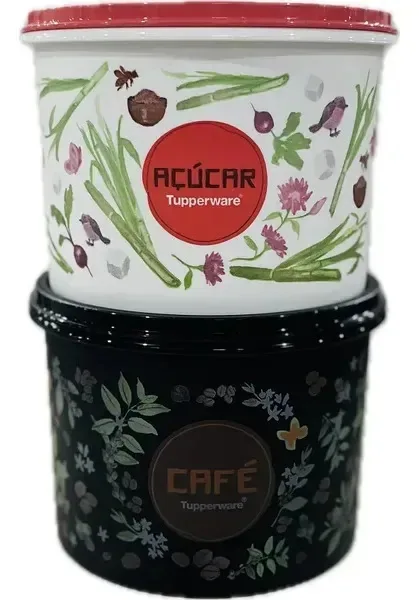 Conjunto Açúcar E Café Pb Tupperware Cor Floral