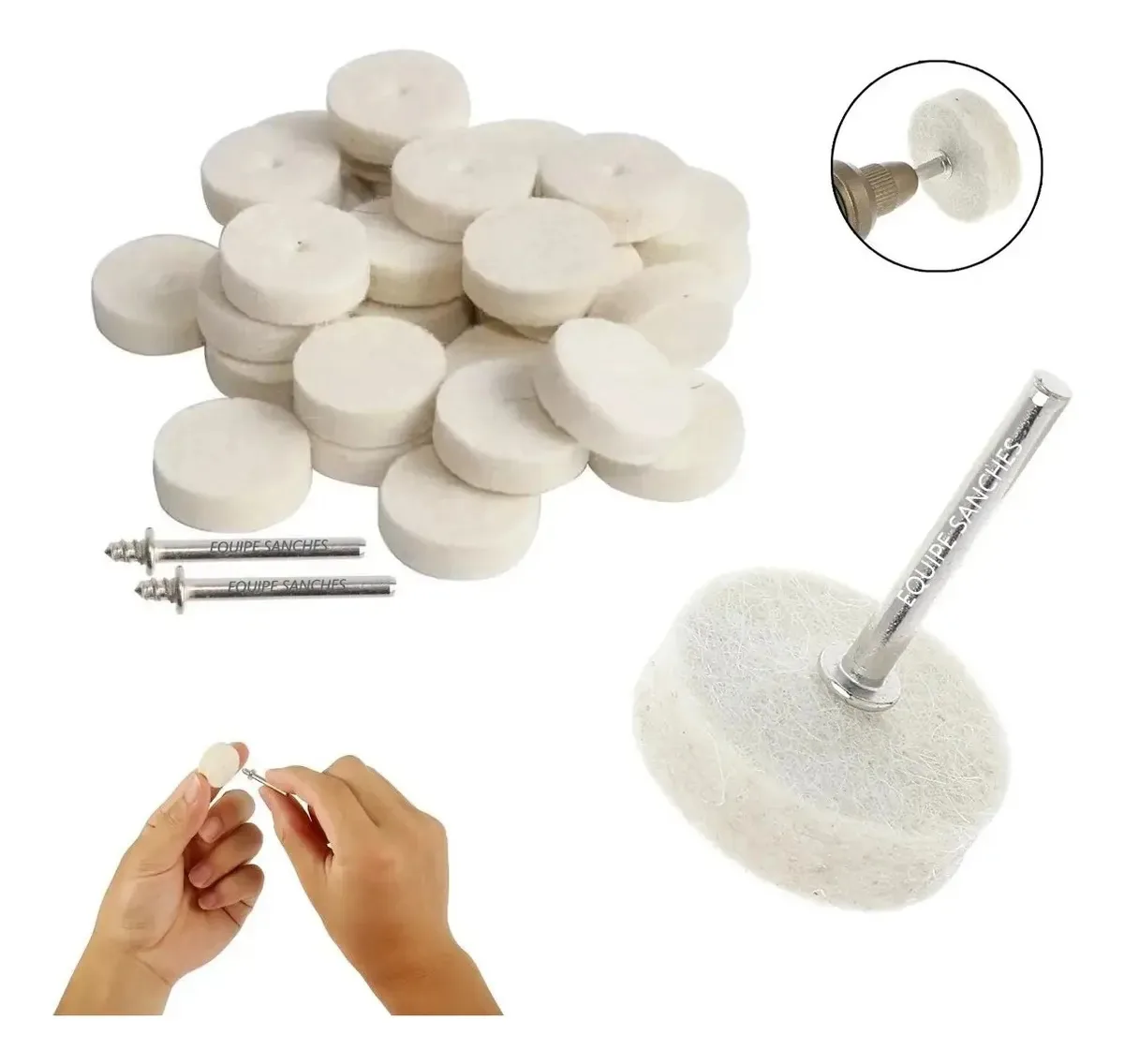 100x Feltro De Polimento P/ Micro Retifica Dremel - 4 Haste
