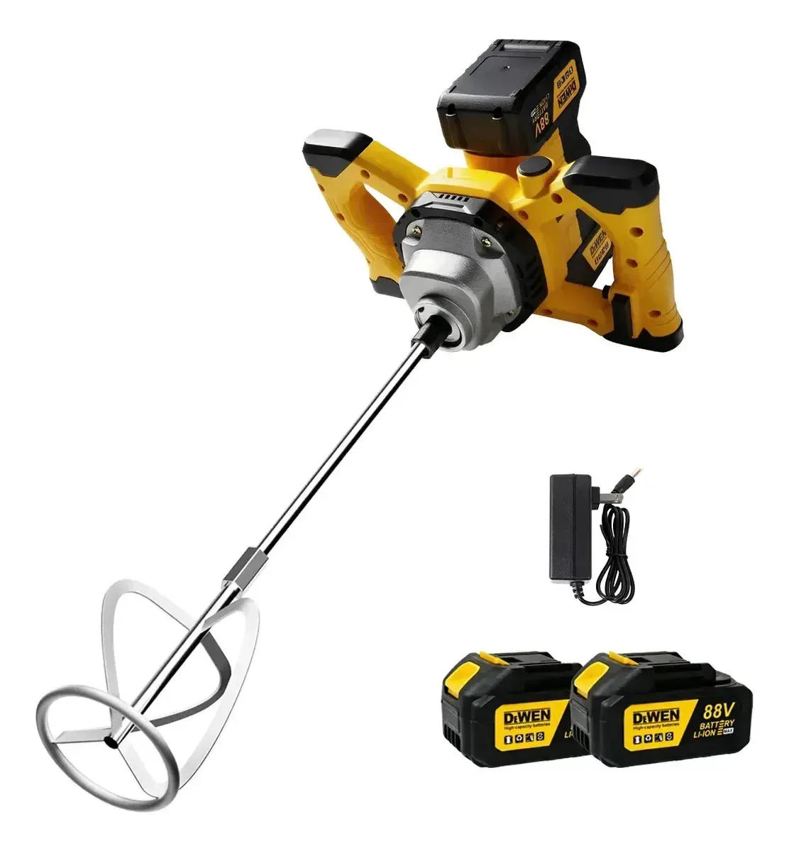 Misturador De Tinta E Cimento 1300w Sem Fio 88v 2 Barerias