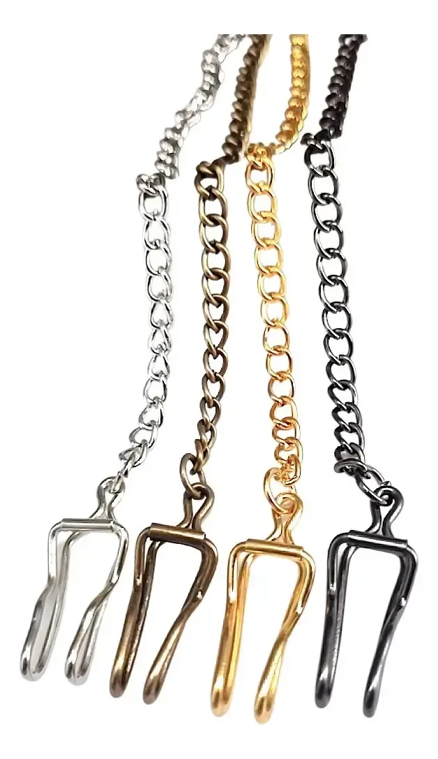 Corrente para Relógio de Bolso Vintage com Clip, de Bronze
