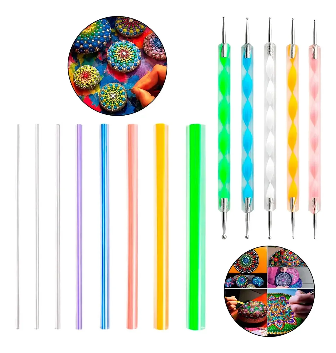 Kit 13 Boleadores Em Acrílico Para Pontilhismo Mandala Unha