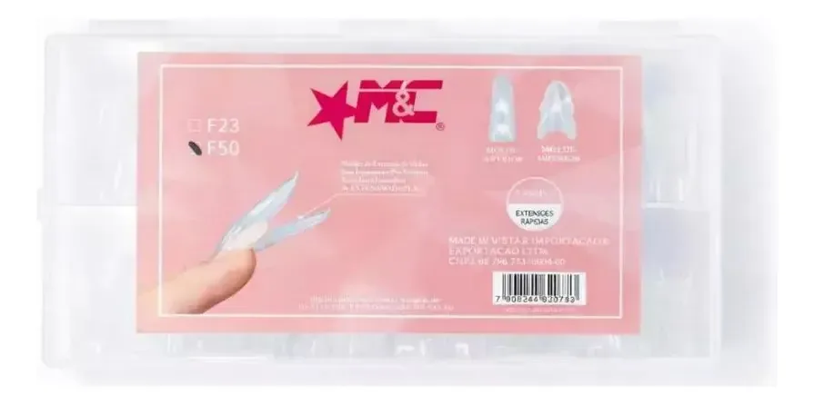 Molde F1 Duplo Sanduiche M&c Transparente Alongamento Unhas Almold