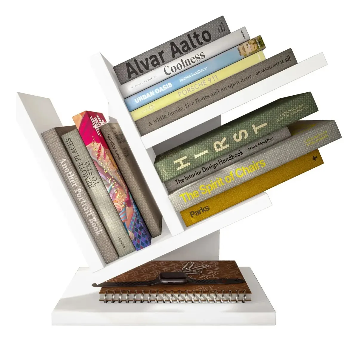 Livreiro De Mesa Porta Livro De Bancada Revistas Organizador Cor Branco