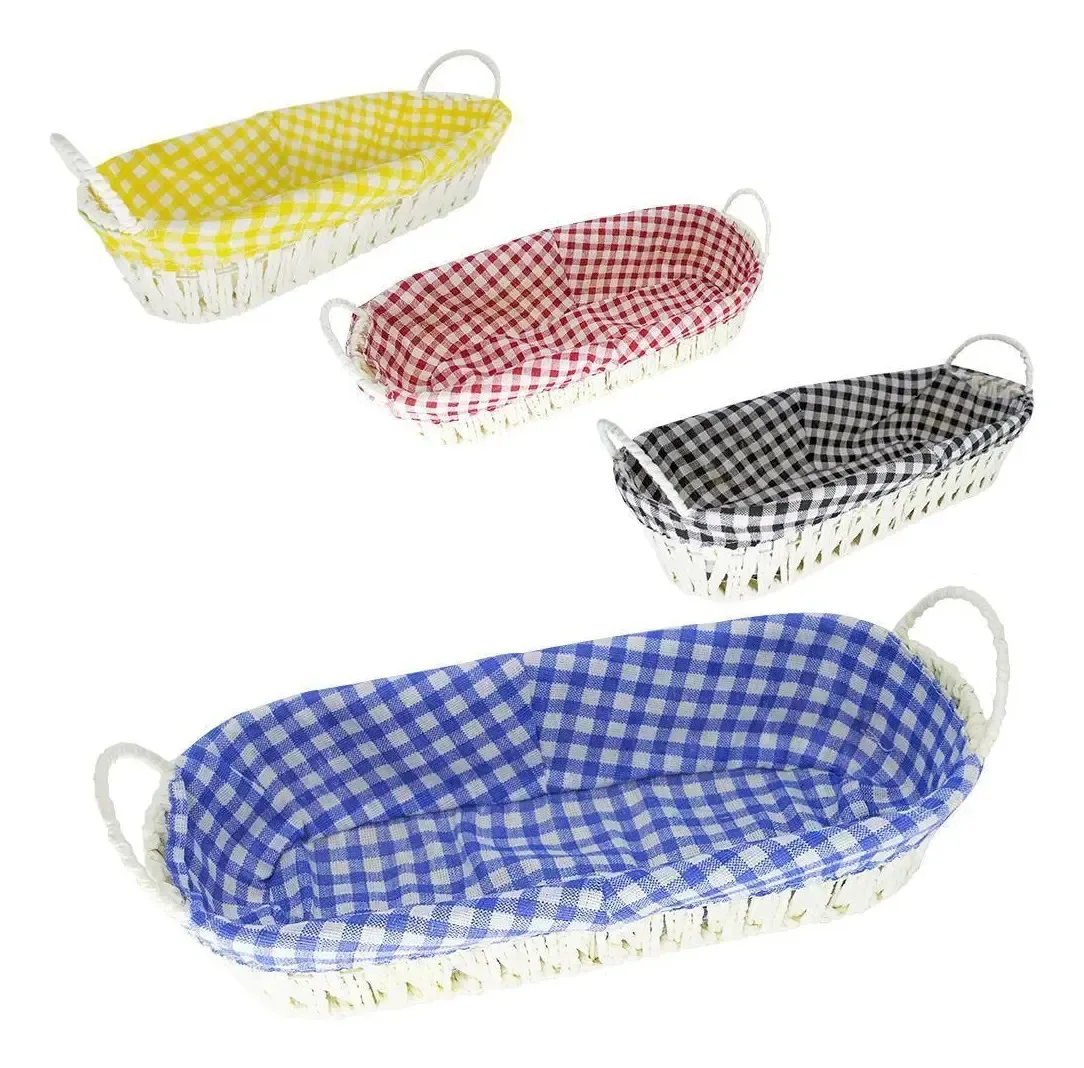 Cesta Aramado Oval Revestido Papel Tipo Vime Alca + Forro