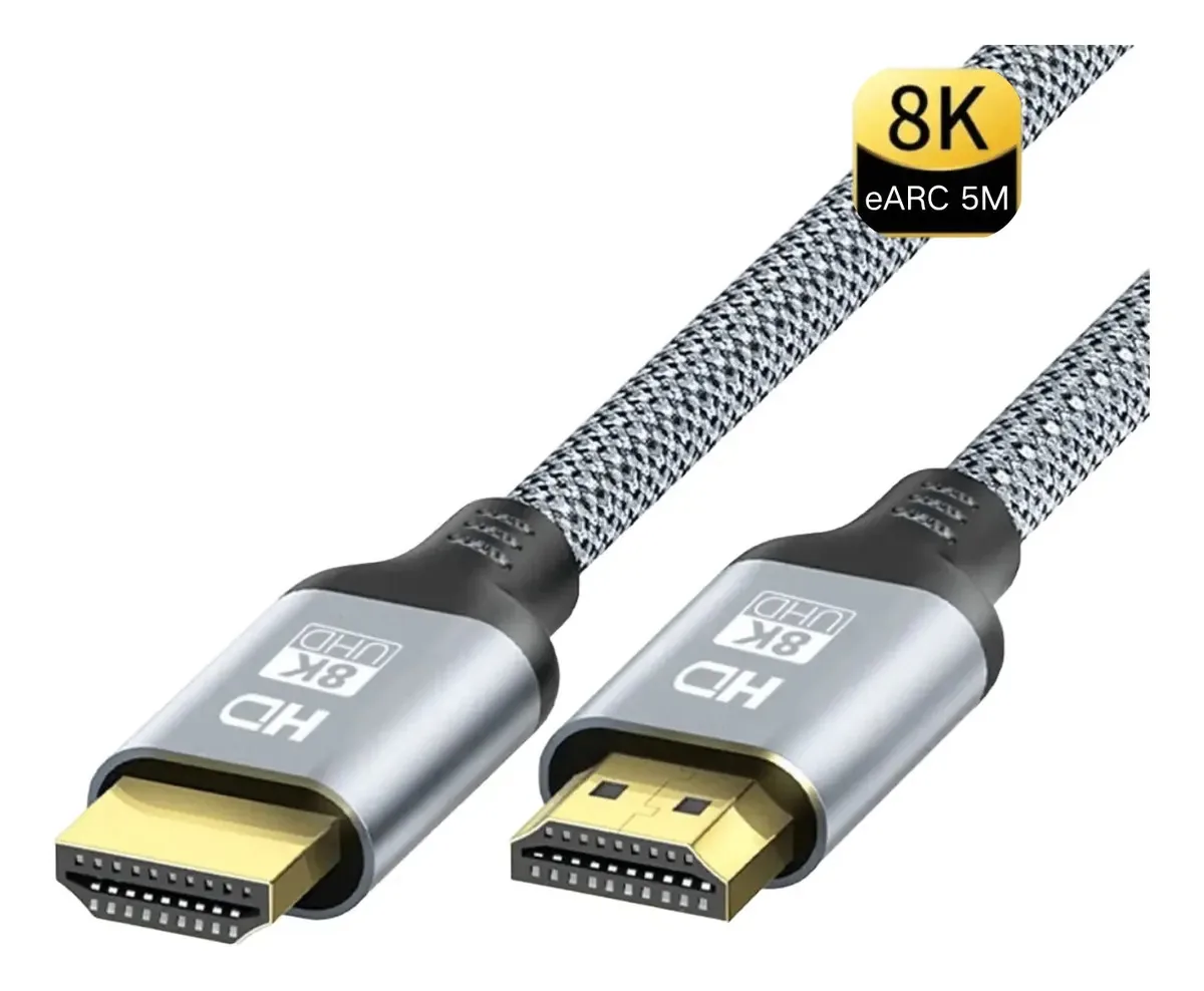 Cabo Hdmi 8k 5m De Áudio E Vídeo 8k/60hz 4k/120hz Earc