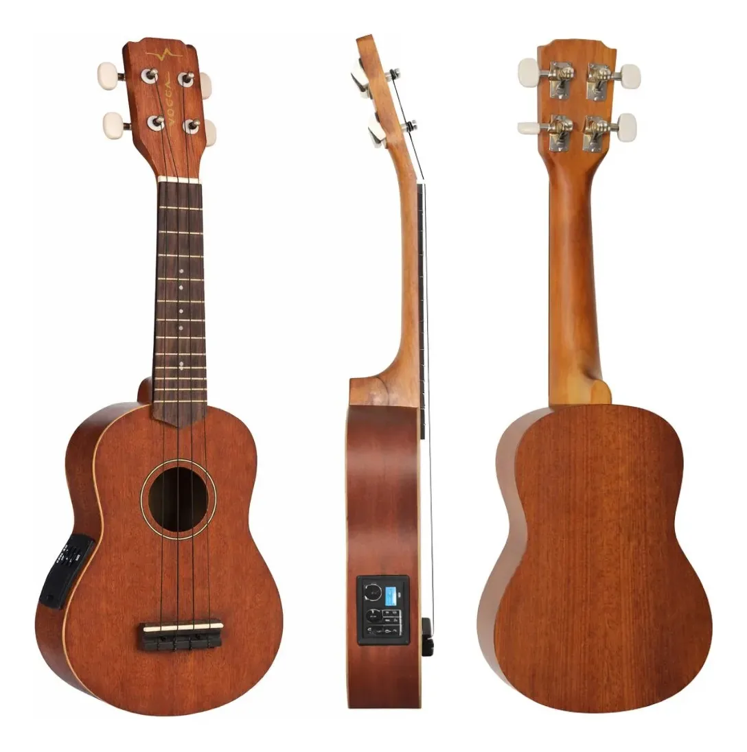 Ukulele Vogga Vuk309 Soprano Elétrico Mahogany Nylon Marrom