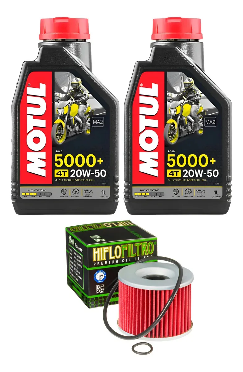 Kit 2 Oleo Motul 20w50 5000 + Filtro Oleo Ninja 250r