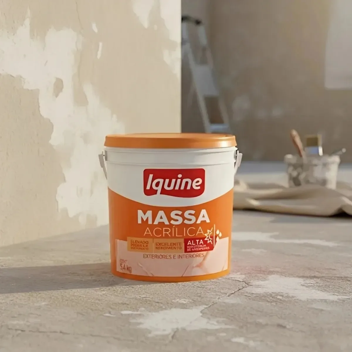 Massa Acrilica 5,5kg P/ Nivelar Superficies Externas Iquine