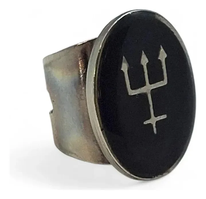 Anel Exu Ajustável Proteção E Ajuda Espiritual Metal 2 Cm