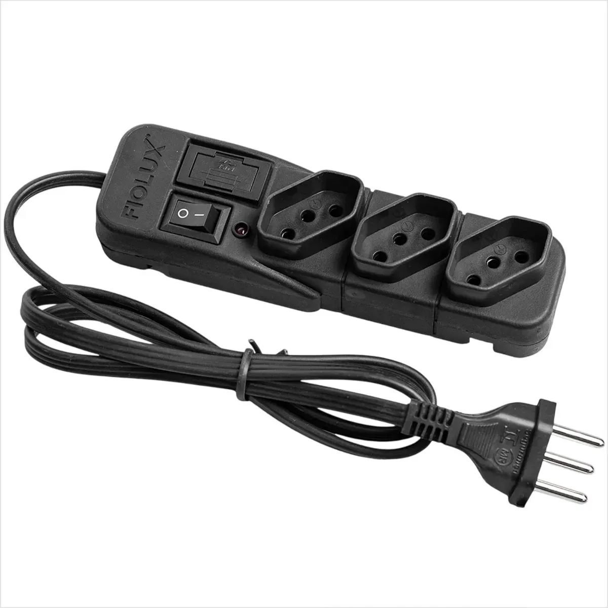 Filtro Protetor Bivolt Fiolux 3 Tomadas Ideal P/ Eletrônicos Preto