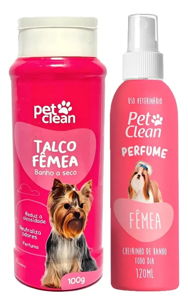 Kit Talco + Perfume Petclean - Mantenha Seu Pet Cheiroso