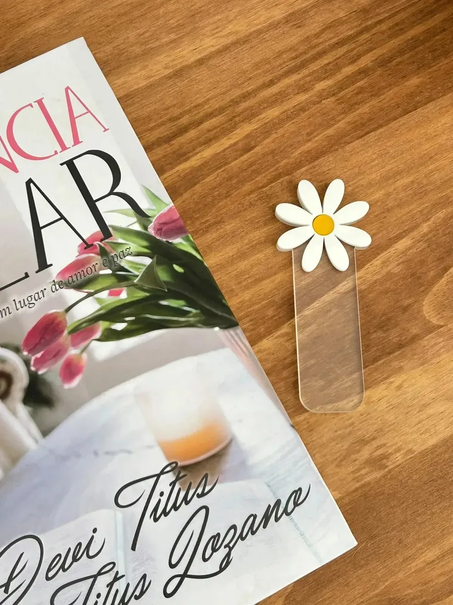 Marca Página Acrílico Marcador De Livros Borboleta Diversos Branco Margarida