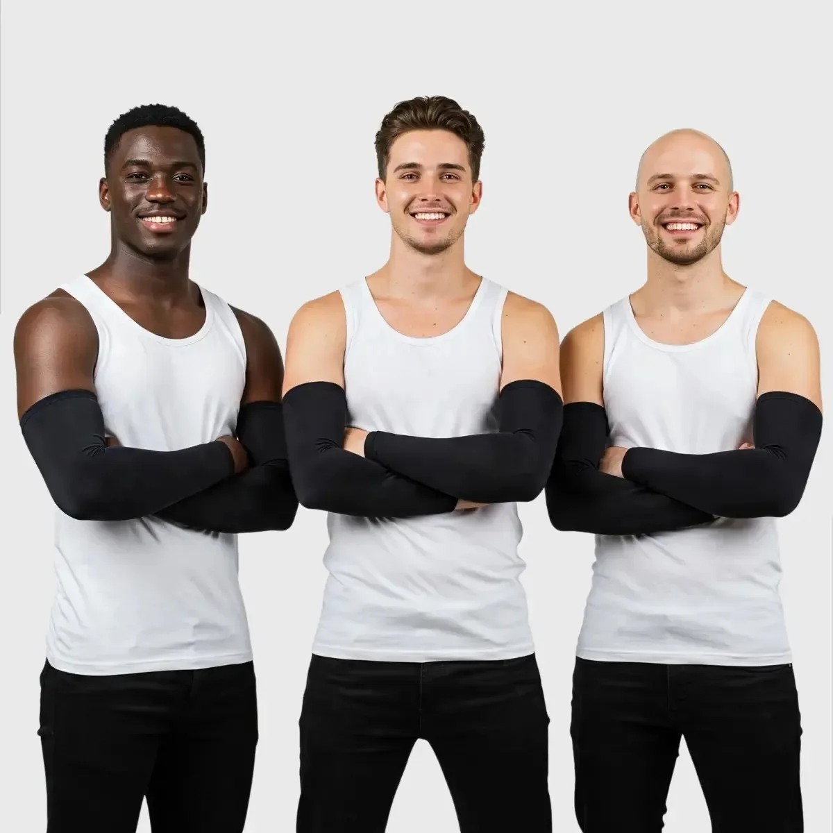 Conjunto Manguito Esportivo De Compressão Treino P Ao Gg Uv Cor Preto