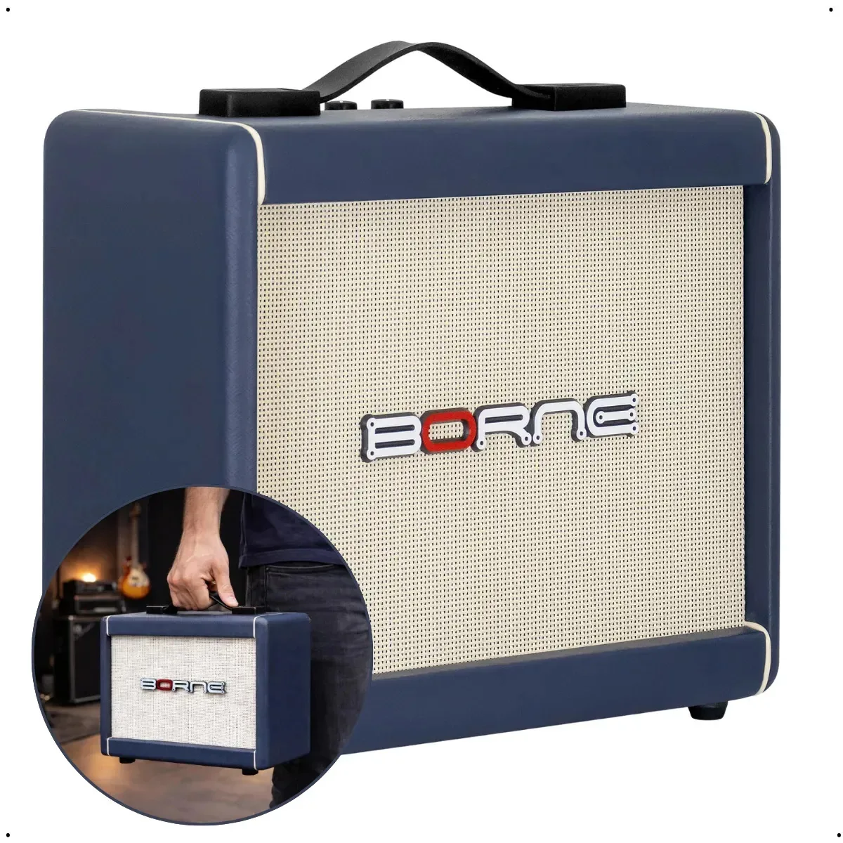 Amplificador Combo Borne F60 para Guitarra de 15W com Distorção e Entrada Aux Azul