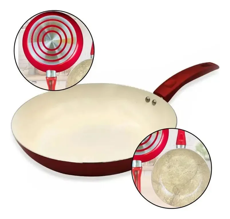Frigideira Antiaderente Revestimento Cerâmico Vermelho 28cm