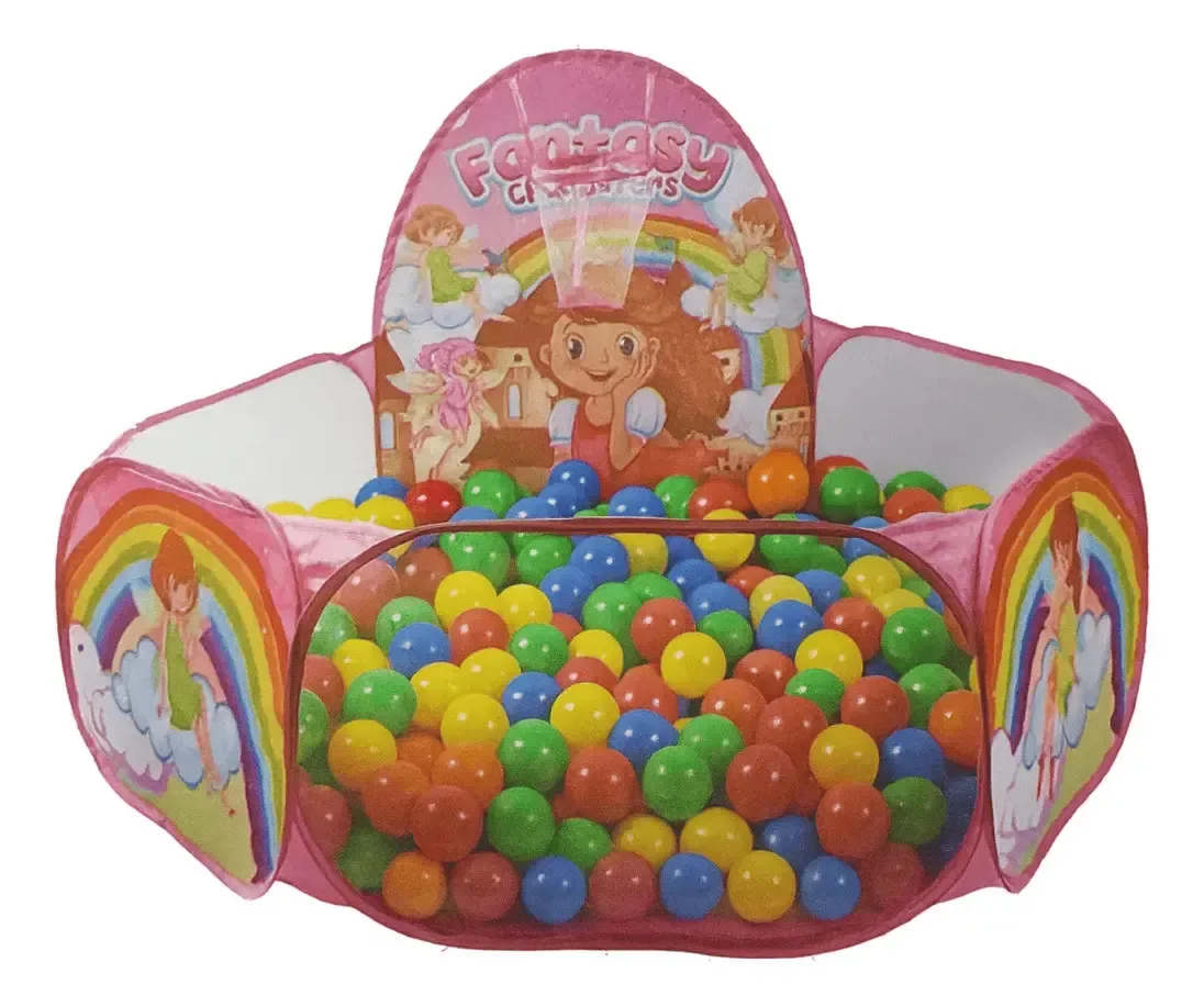 Piscina De Bolinhas Cesta Basquete Com 100 Bolinhas Infantil Cor Princesas