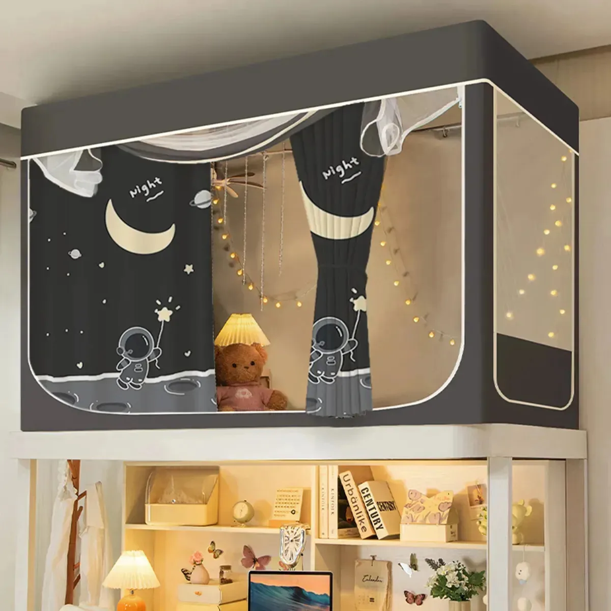 Mosquiteiro Cama Solteiro Pequena Com Cortina Blackout 88*188cm |ohté Cor Astronauta
