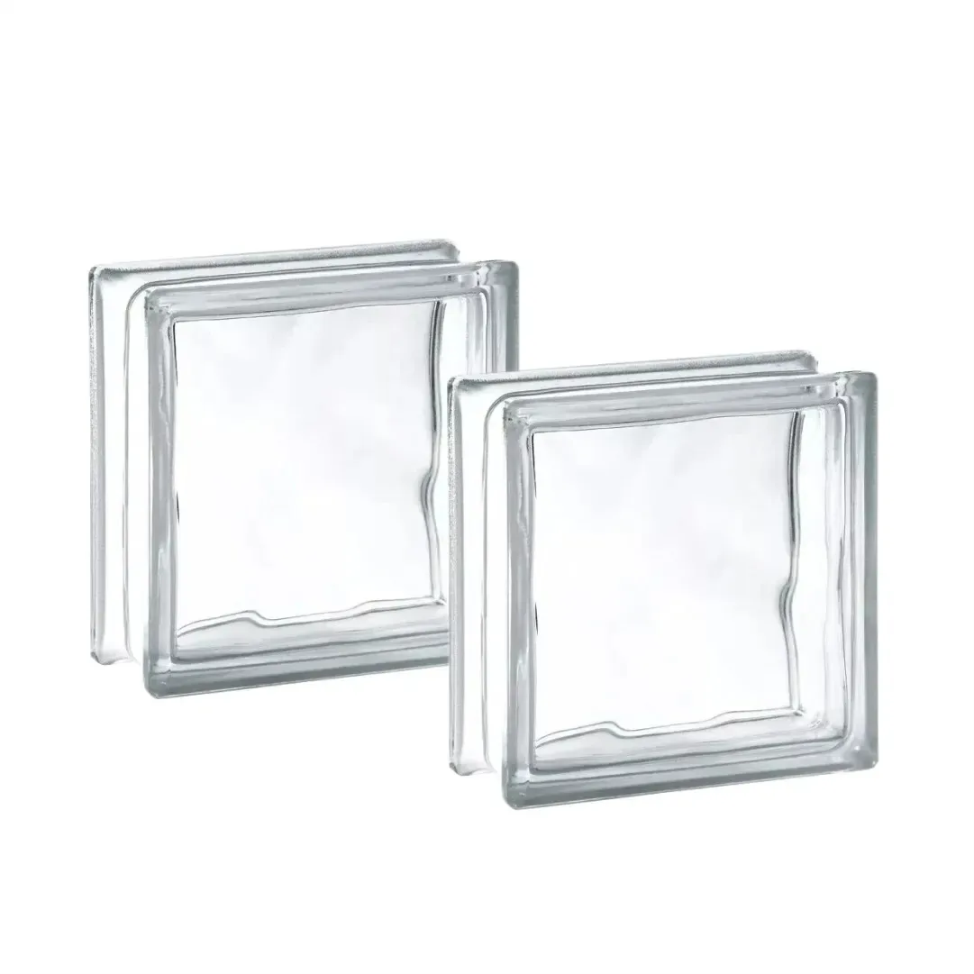 Kit 2 Tijolos De Vidro 19x19 Bloco Incolor Transparente Alta luminosidade Desing Moderno