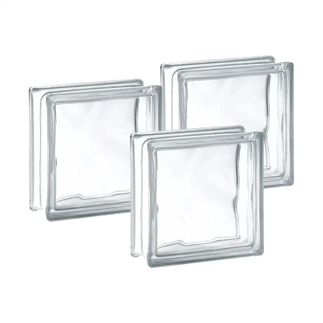 Kit 3 Tijolos De Vidro 19x19 Bloco Incolor Transparente Elegante