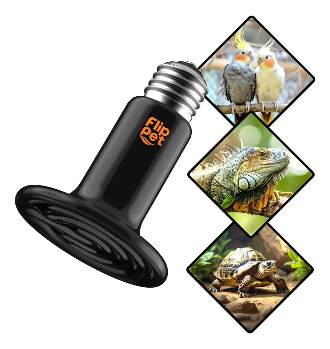 Lâmpada Cerâmica Preta Aquecedor Pet 100w 110v Repteis Aves 110v